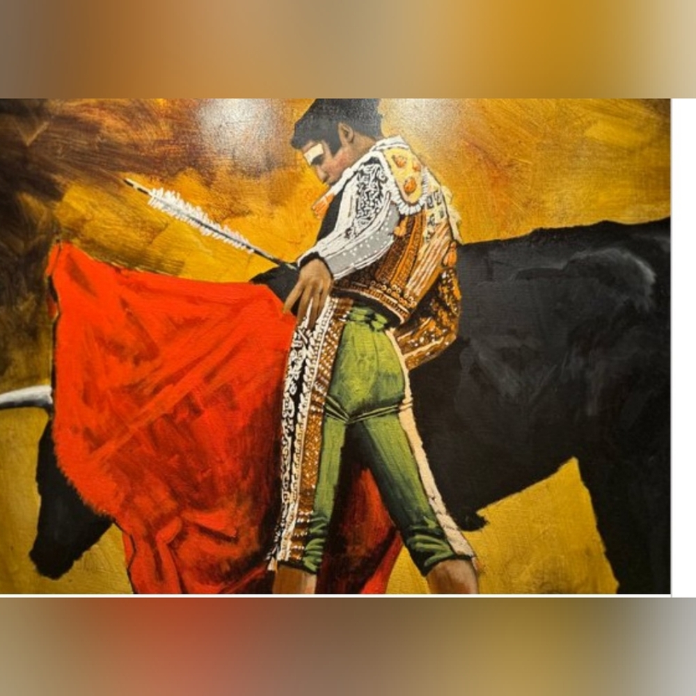 Matador Art Print with Red and Green Accents